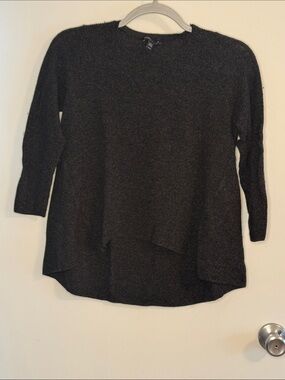 Eileen Fisher Charcoal Knit linen tencel blend xs top